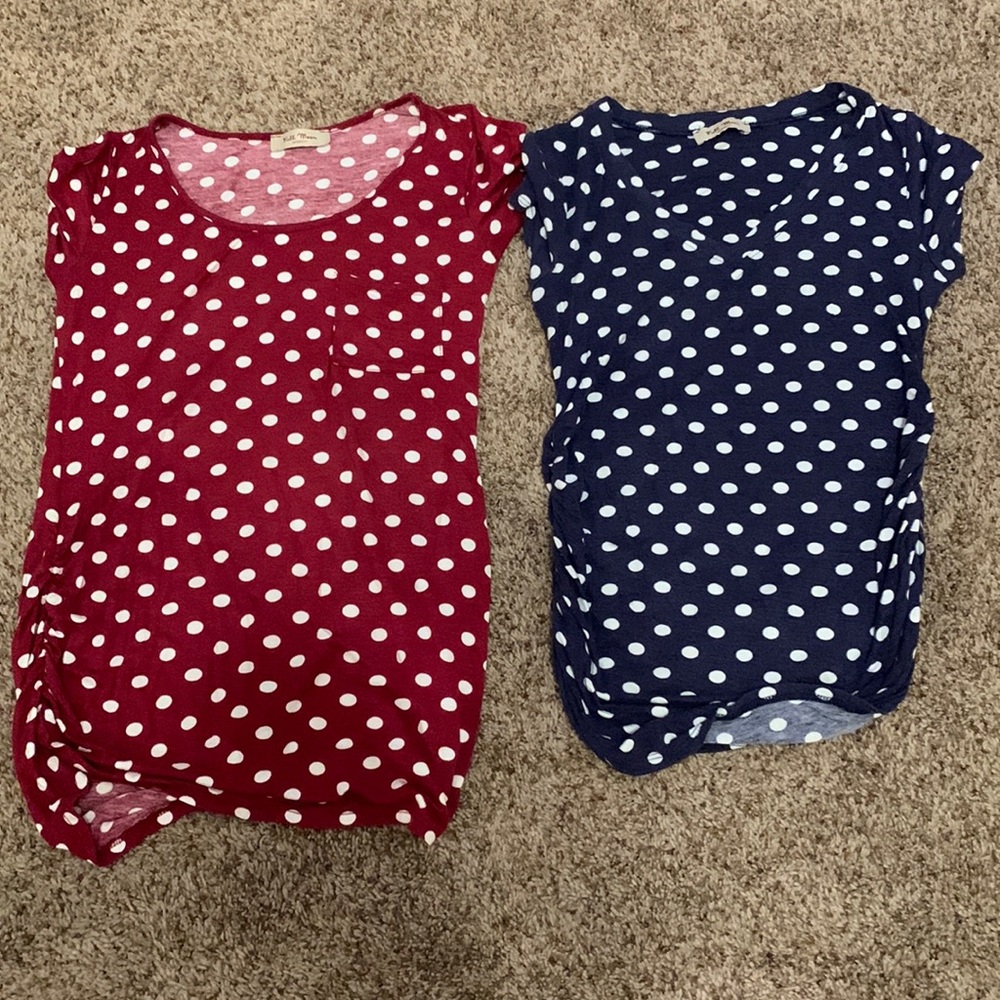 MATERNITY - Polka dot short sleeved shirt bundle - Size XS